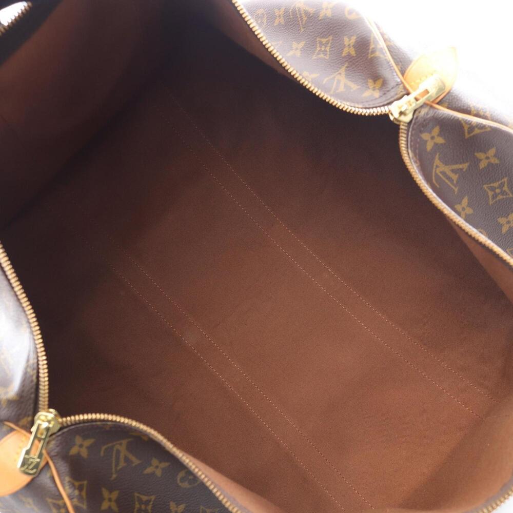 LOUIS VUITTON Authentic Brown Monogram Leather Keepall 55 Boston Bag - Picture 3 of 12